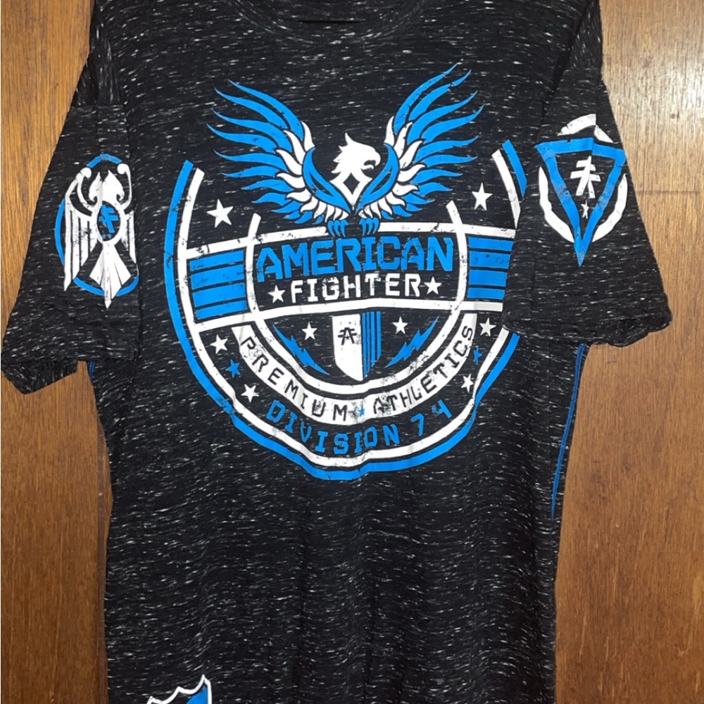 American Fighter Black and Blue Short Sleeve Tee